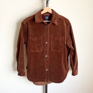 GAP Oversized Brown Corduroy Button Front Shirt Size Small